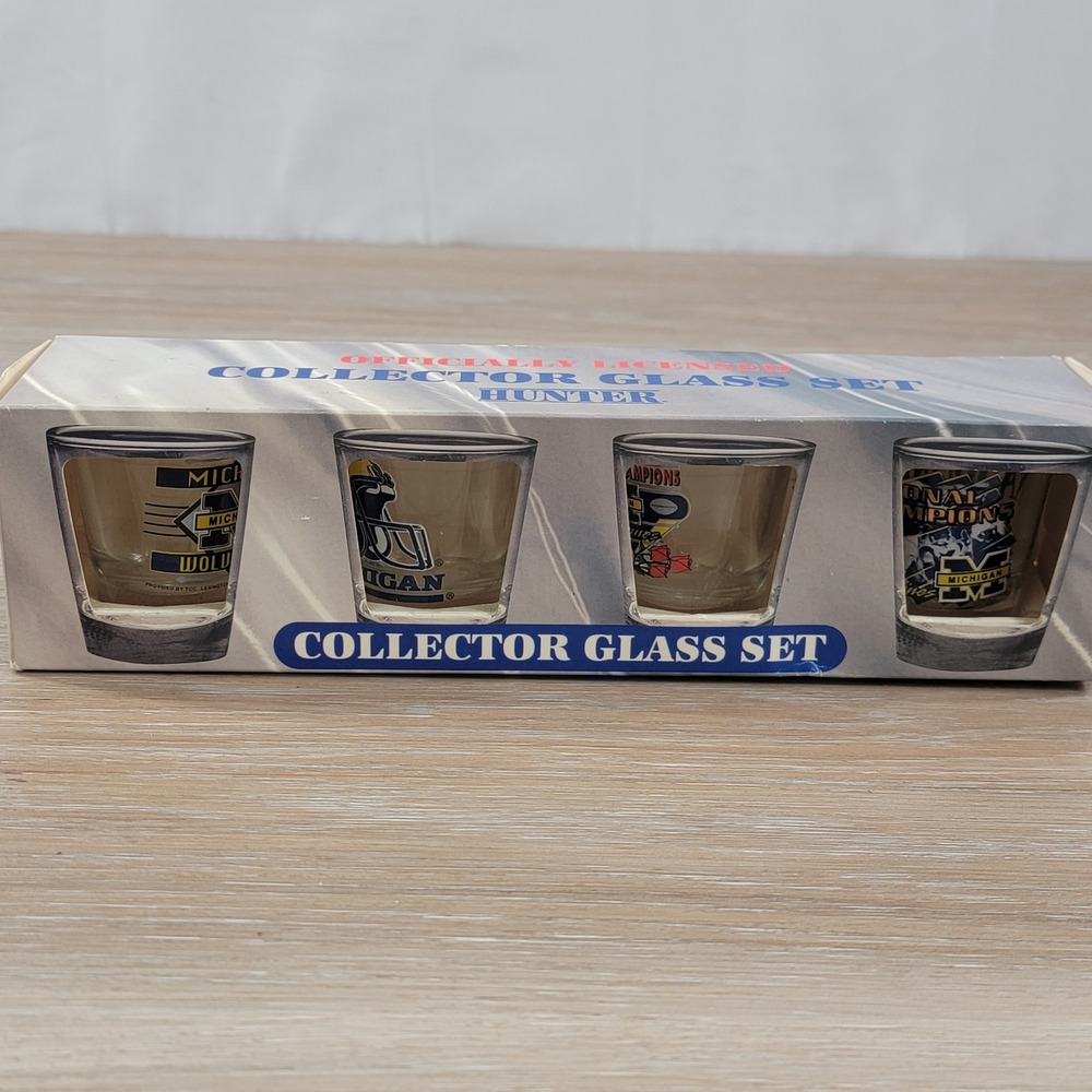 Michigan Wolverines 1997 National Champions 4pc Collector Shot Glass Set Hunter